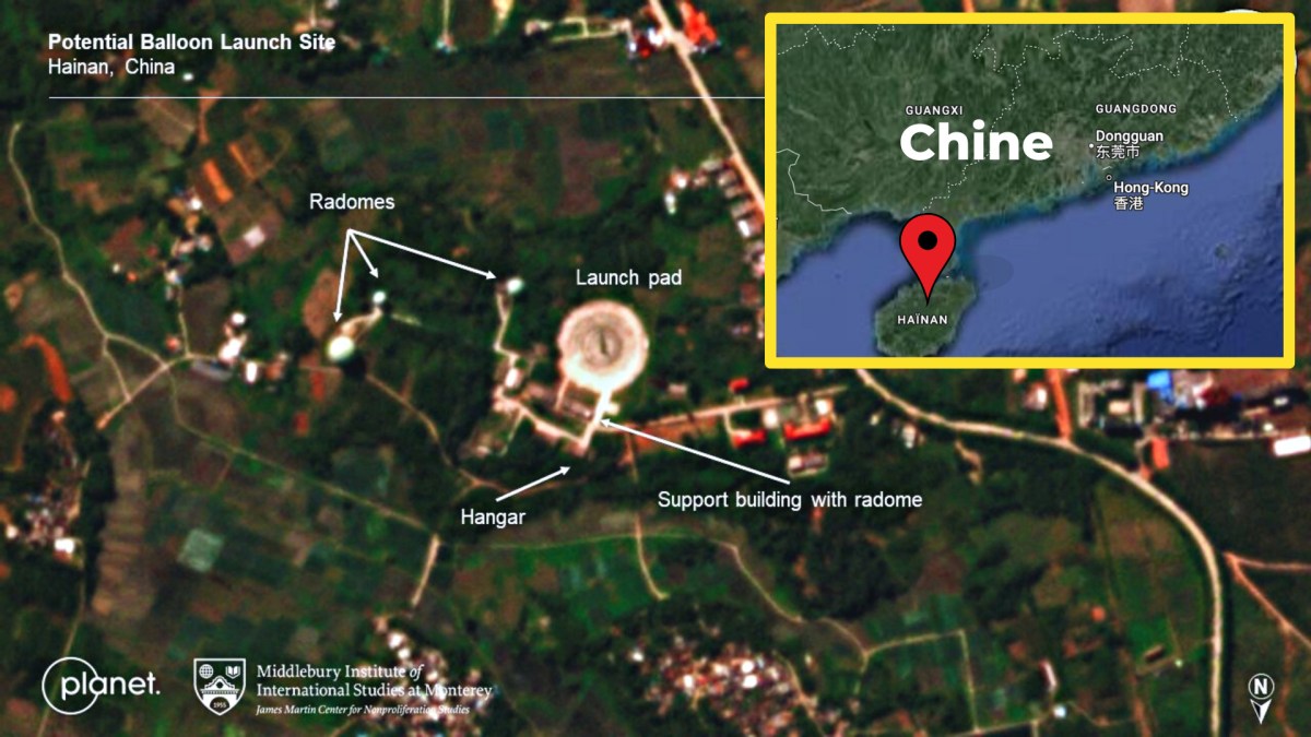 Une base de lancement sur l'Ile chinoise de Hainan // Source : MIDDLEBURY INSTITUTE OF INTERNATIONAL STUDIES/PLANET LABS Une base de lancement sur l'Ile chinoise de Hainan // Source : MIDDLEBURY INSTITUTE OF INTERNATIONAL STUDIES/PLANET LABS