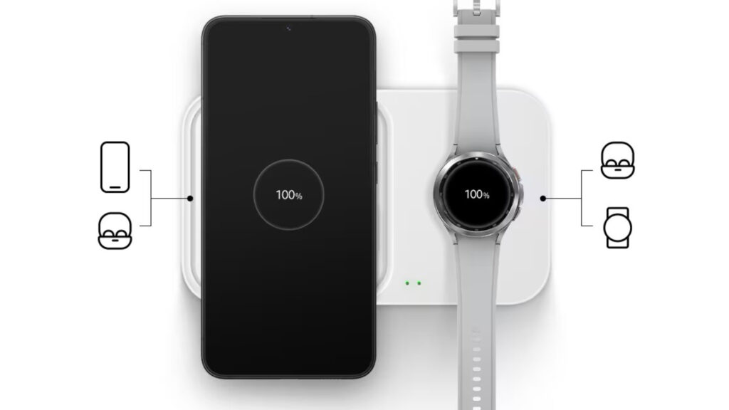 Vous pourrez recharger deux appareils en même temps avec le Pad Duo // Source : Samsung Vous pourrez recharger deux appareils en même temps avec le Pad Duo // Source : Samsung