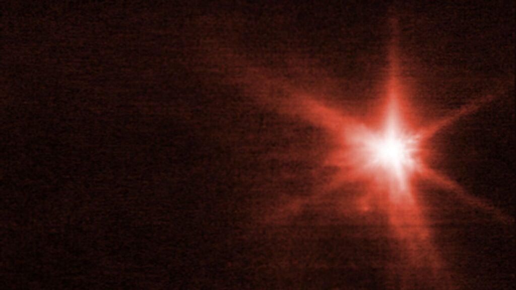 L'impact de DART vu par Webb. // Source : NASA, ESA, CSA, and STScI L'impact de DART vu par Webb. // Source : NASA, ESA, CSA, and STScI