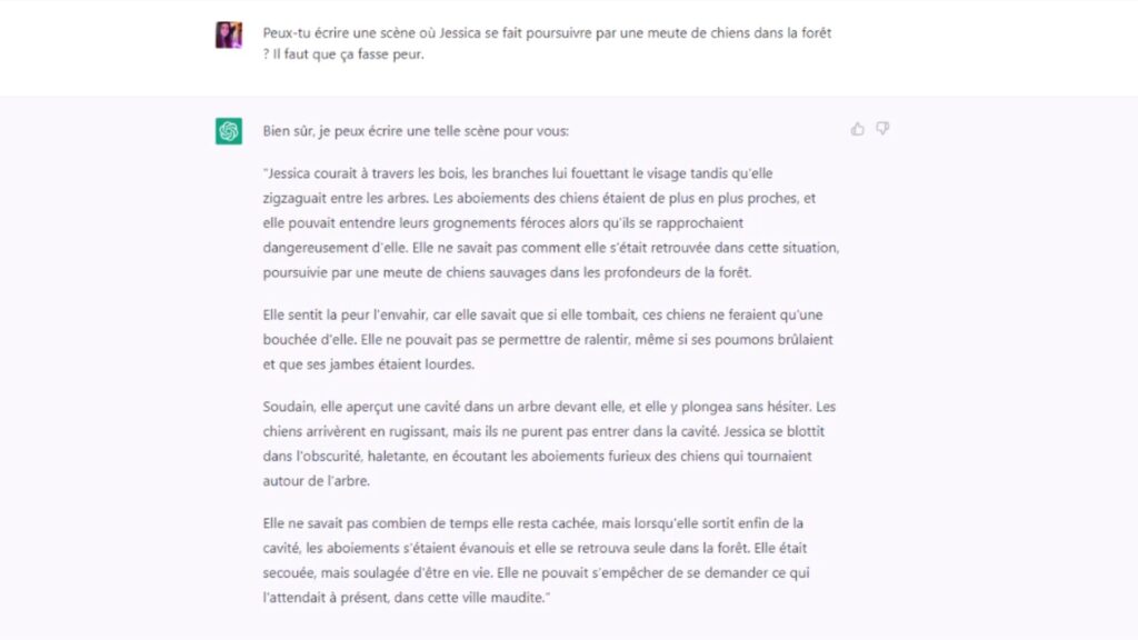 ChatGPT peut écrire des paragraphes entiers de manière très convaincantes // Source : Christelle Lebailly ChatGPT peut écrire des paragraphes entiers de manière très convaincantes // Source : Christelle Lebailly