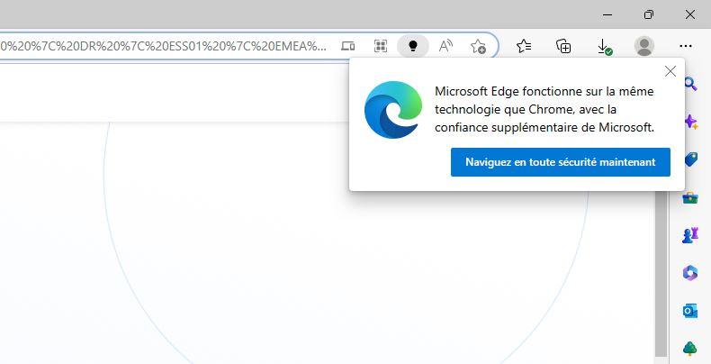 encart sur Chrome dans Edge encart sur Chrome dans Edge