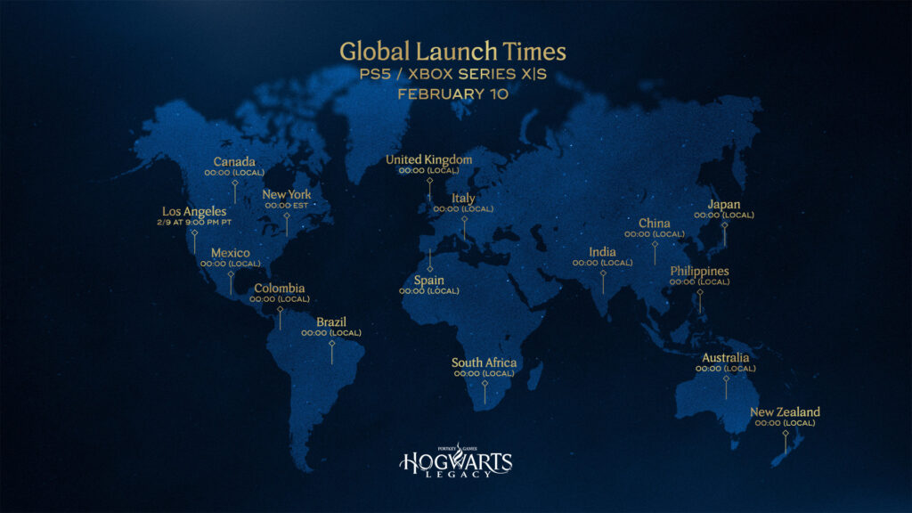 Heure de lancement de Hogwarts Legacy // Source : Warner Bros. Heure de lancement de Hogwarts Legacy // Source : Warner Bros.