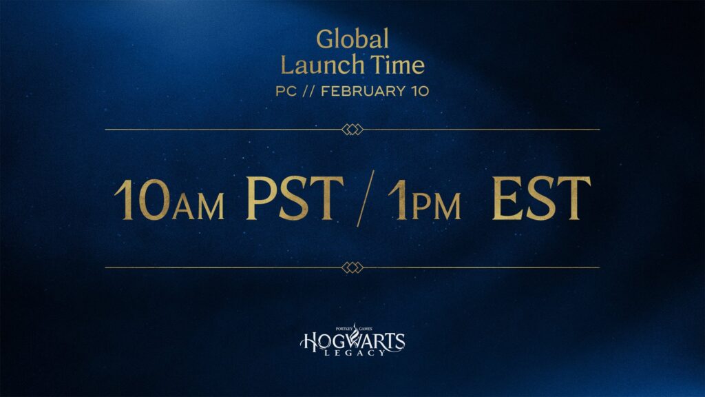 Heure de lancement de Hogwarts Legacy // Source : Warner Bros. Heure de lancement de Hogwarts Legacy // Source : Warner Bros.