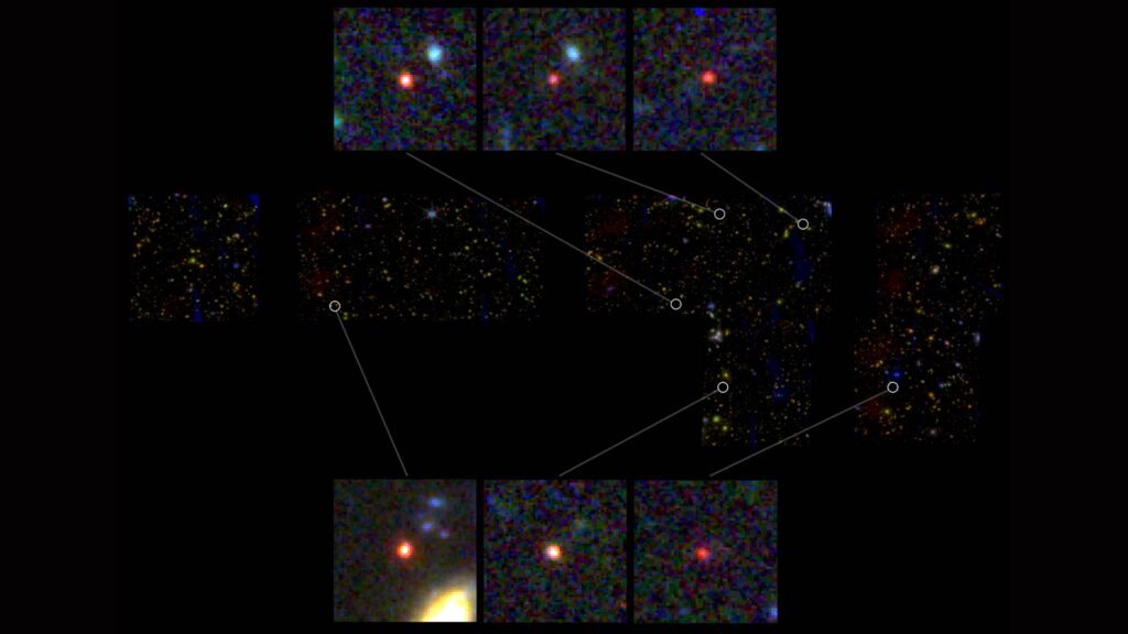 Les galaxies potentielles, dans les images de James Webb. // Source : NASA, ESA, CSA, I. Labbe (Swinburne University of Technology) Les galaxies potentielles, dans les images de James Webb. // Source : NASA, ESA, CSA, I. Labbe (Swinburne University of Technology)