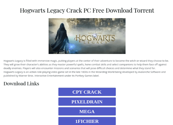 Un lien de téléchargement illégal piégé sur un site de torrent. // Source : Kaspersky Un lien de téléchargement illégal piégé sur un site de torrent. // Source : Kaspersky