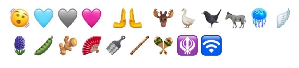 Les nouveaux emojis d'iOS 16.4. Les mains existent en plusieurs couleurs. // Source : Numerama Les nouveaux emojis d'iOS 16.4. Les mains existent en plusieurs couleurs. // Source : Numerama