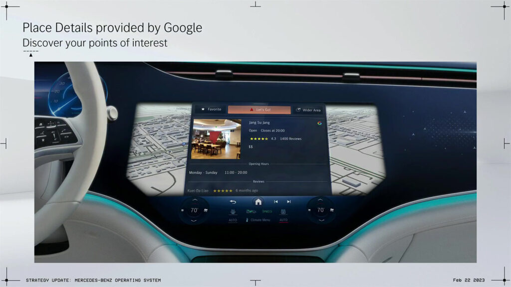 Places Details de Google Maps sur la navigation Mercedes // Source : Mercedes Places Details de Google Maps sur la navigation Mercedes // Source : Mercedes