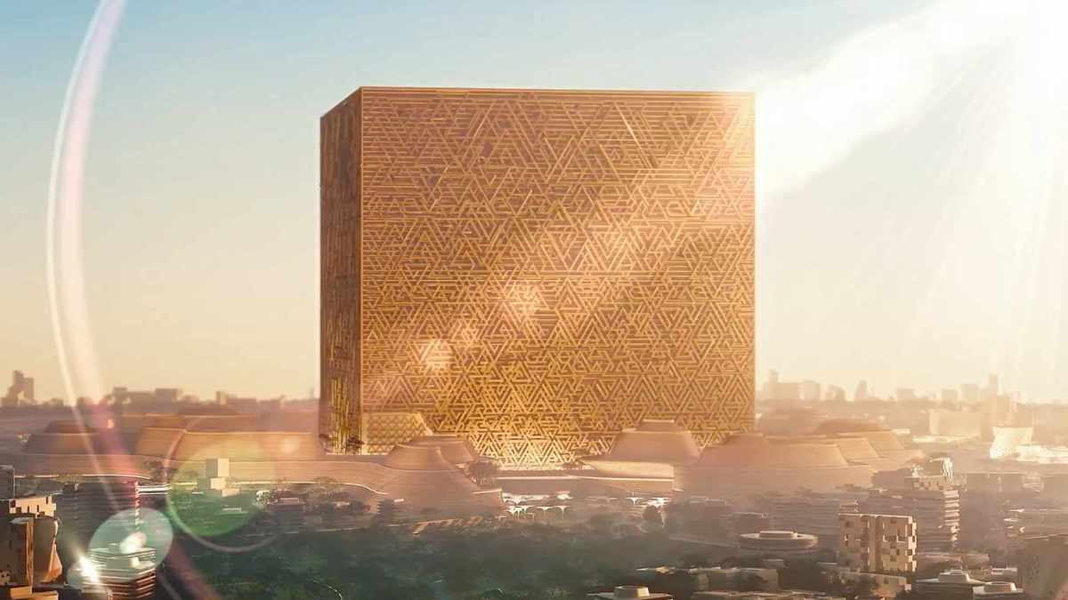 Le nouveau projet titanesque de l'Arabie saoudite : The mukaab et le quartier de New Murabba // Source : Capture d'écran / Twitter Le nouveau projet titanesque de l'Arabie saoudite : The mukaab et le quartier de New Murabba // Source : Capture d'écran / Twitter