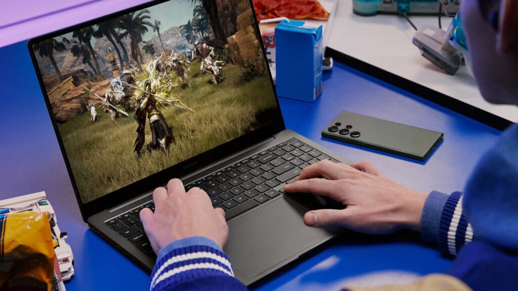 Avec sa carte graphique dédiée, le Galaxy Book 3 Ultra vise les monteurs et les joueurs. // Source : Samsung Avec sa carte graphique dédiée, le Galaxy Book 3 Ultra vise les monteurs et les joueurs. // Source : Samsung
