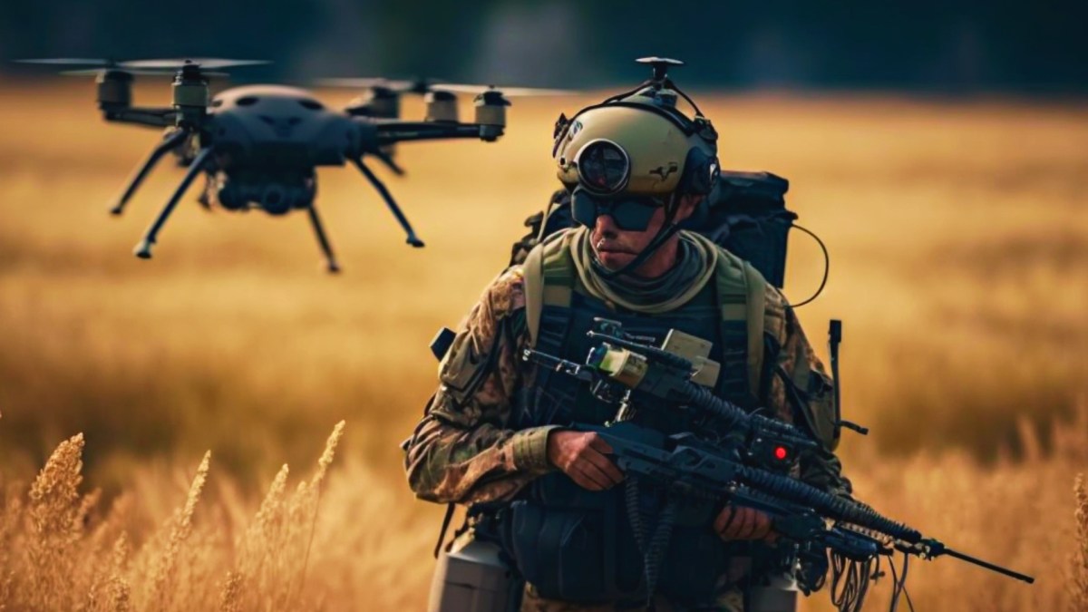 L'infanterie pourra avancer avec des drones pour surveiller les alentours. // Source : Midjourney L'infanterie pourra avancer avec des drones pour surveiller les alentours. // Source : Midjourney