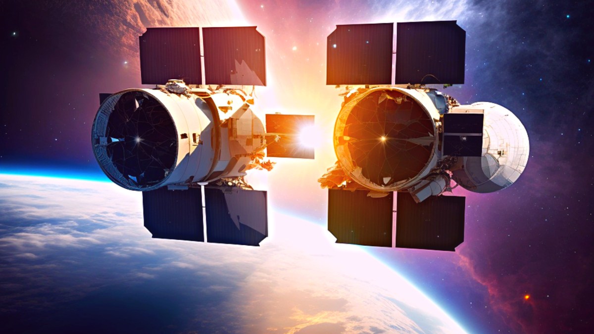 Chasse de satellites. // Source : Midjourney / Numerama Chasse de satellites. // Source : Midjourney / Numerama