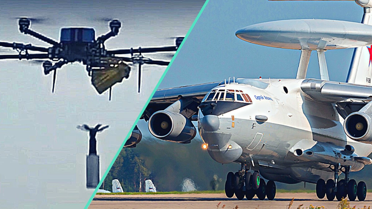 Un avion de détection russe aurait été détruit grâce à des drones. // Source : Wikimedia Commons / Aerorozvidka Un avion de détection russe aurait été détruit grâce à des drones. // Source : Wikimedia Commons / Aerorozvidka