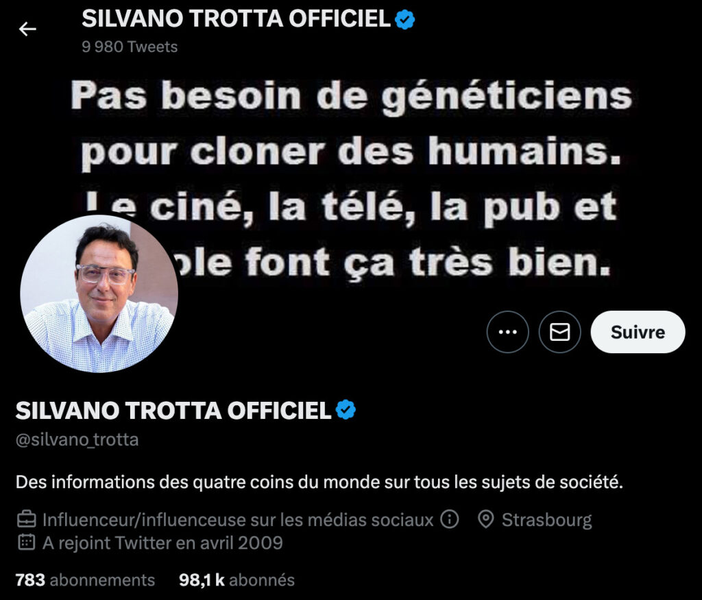 Le compte Twitter de Silvano Trotta est désormais certifié // Source : Capture d'écran Numerama Le compte Twitter de Silvano Trotta est désormais certifié // Source : Capture d'écran Numerama