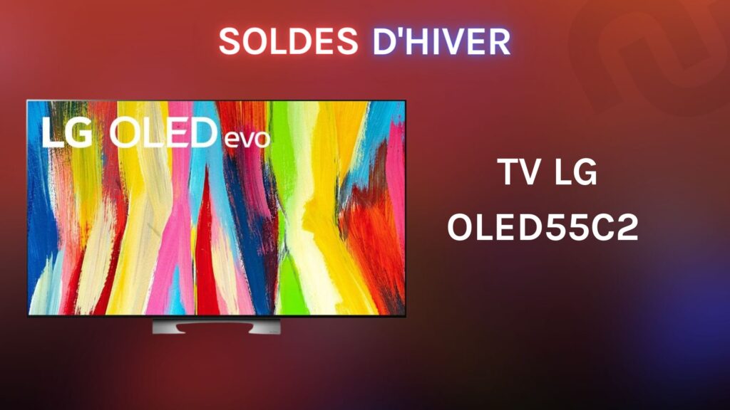 Téléviseur LG OLED55C2 en promo pour les soldes // Source : montage Numerama Téléviseur LG OLED55C2 en promo pour les soldes // Source : montage Numerama