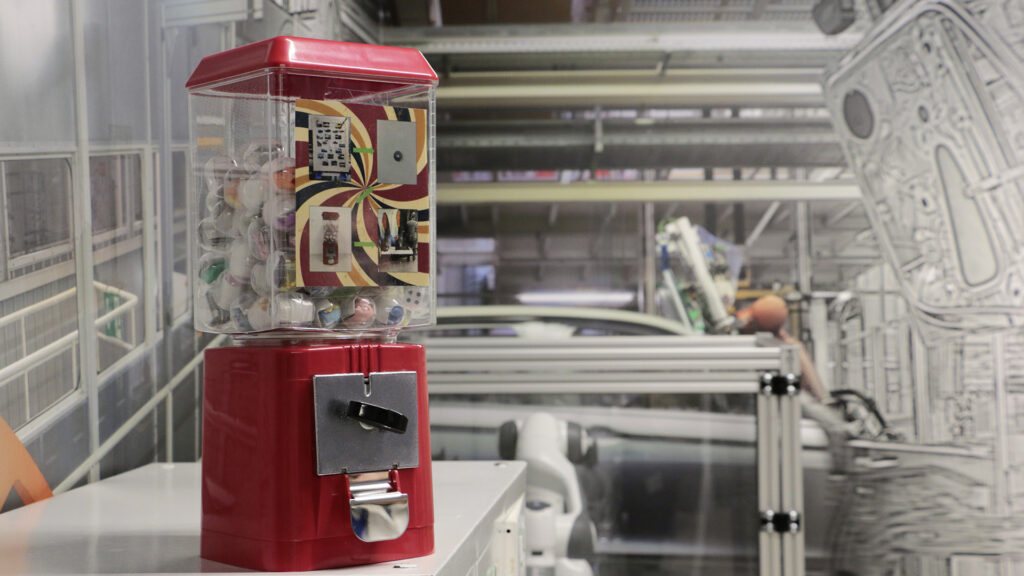 Une partie de l'énigme de l'eMotionRoom // Source : Volkswagen Une partie de l'énigme de l'eMotionRoom // Source : Volkswagen