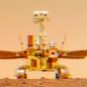 Le rover Zhurong sur Mars. // Source : CNSA (modifié avec Canva)