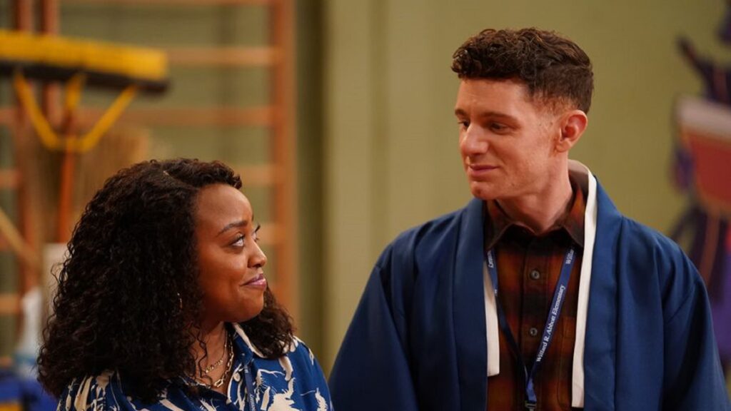 Janine et Jacob forment un chouette duo dans Abbott Elementary // Source : ABC/Gilles Mingasson Janine et Jacob forment un chouette duo dans Abbott Elementary // Source : ABC/Gilles Mingasson