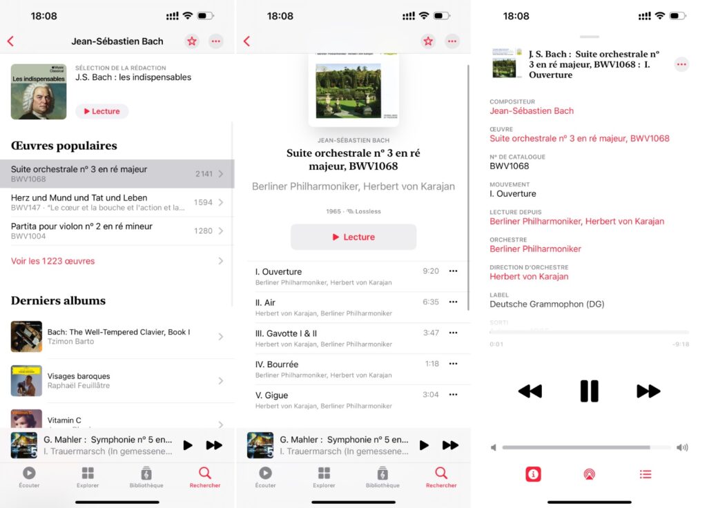 Pour chaque composition, Apple Music Classical affiche le nombre de titres existants. Les titres sont sur plusieurs lignes et les infos sont complètes. // Source : Captures Numerama Pour chaque composition, Apple Music Classical affiche le nombre de titres existants. Les titres sont sur plusieurs lignes et les infos sont complètes. // Source : Captures Numerama