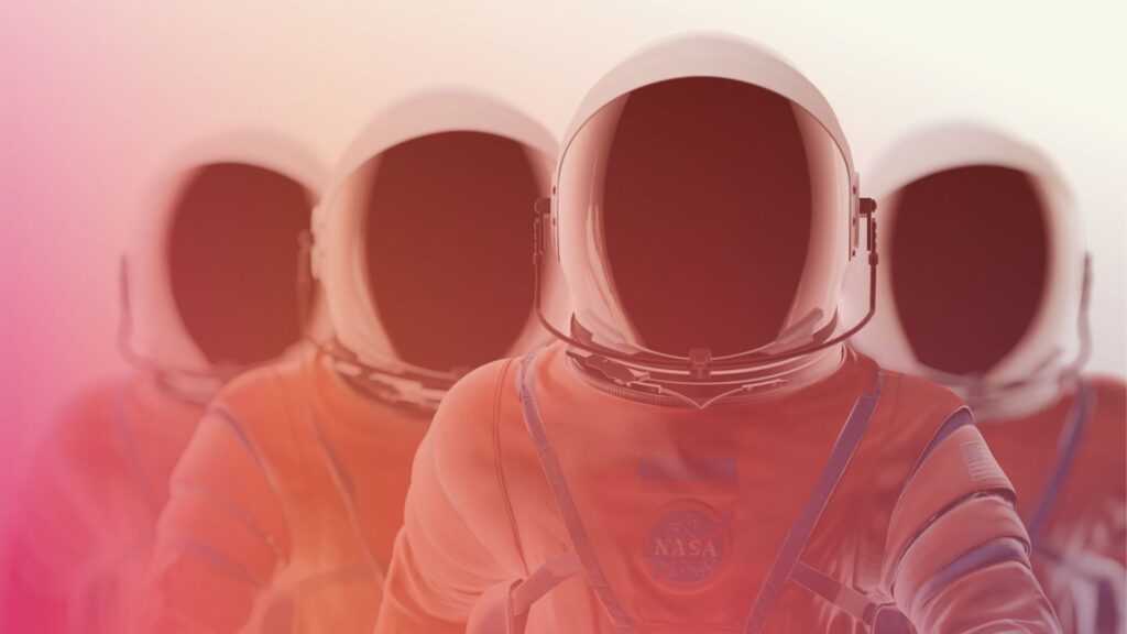 Les combinaisons des futurs astronautes lunaires ? // Source : Nasa (modifié avec Canva) Les combinaisons des futurs astronautes lunaires ? // Source : Nasa (modifié avec Canva)