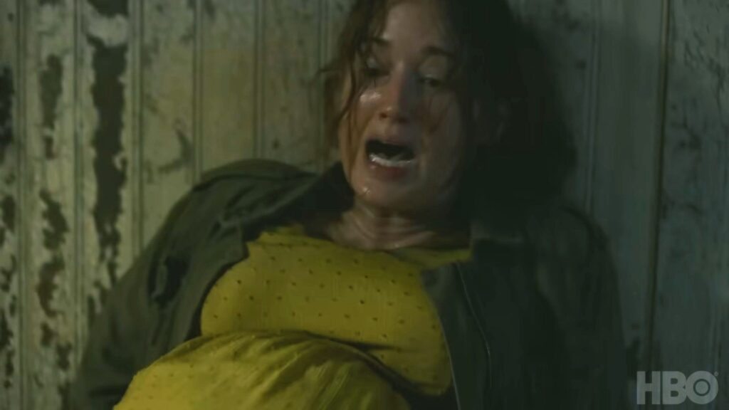 Ashley Johnson dans l'épisode 9 de The Last of Us. Anna ? // Source : HBO Ashley Johnson dans l'épisode 9 de The Last of Us. Anna ? // Source : HBO