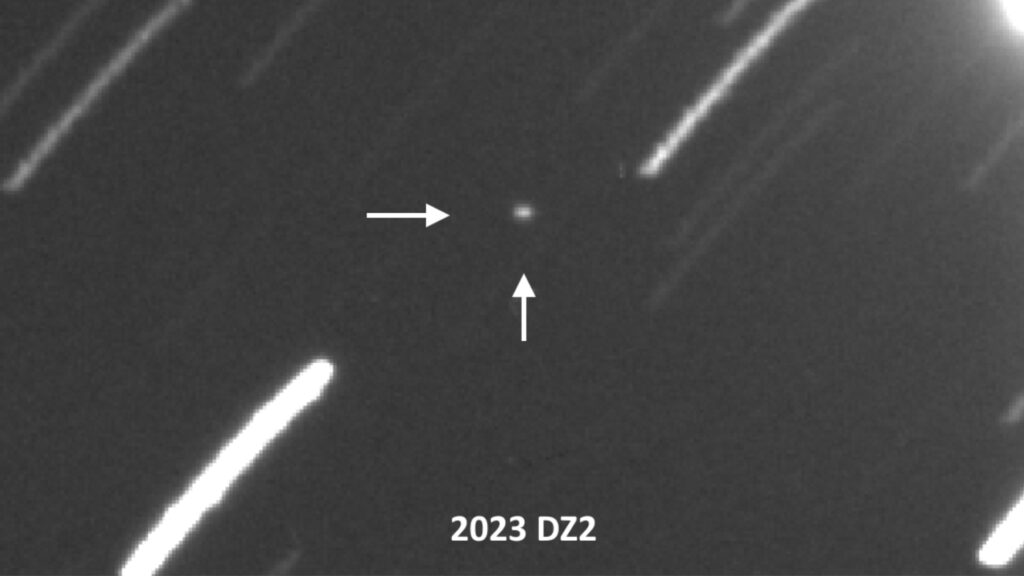 L'asteroide 2023 DZ2 capturé en image à l'obersavtoire d'Abbey Ridge, au Canada // Source : Filipp Romanov L'asteroide 2023 DZ2 capturé en image à l'obersavtoire d'Abbey Ridge, au Canada // Source : Filipp Romanov
