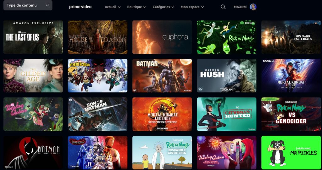 Le Pass Warner sur Amazon Prime Video // Source : Capture d'écran Le Pass Warner sur Amazon Prime Video // Source : Capture d'écran