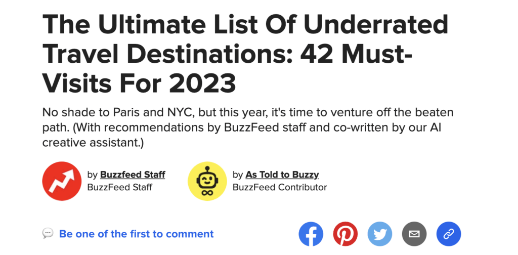 L'article est signé "Buzzy le robot" L'article est signé "Buzzy le robot"