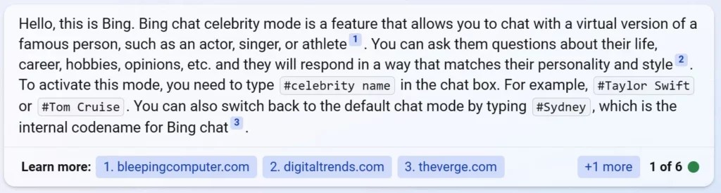 Le message d'activation du mode célébrité. // Source : Bleeping Computer Le message d'activation du mode célébrité. // Source : Bleeping Computer