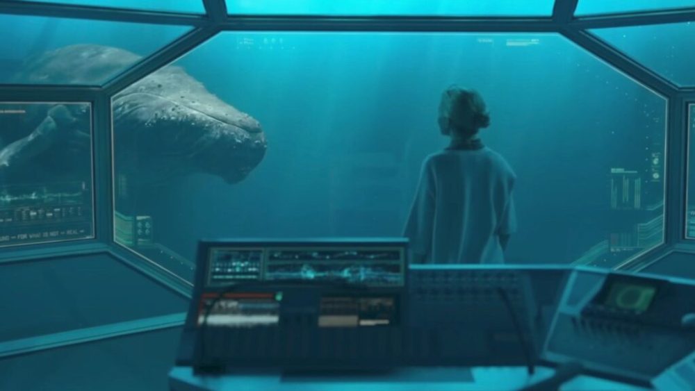 L'épisode 2 d'Extrapolations met en avant la communication animale, avec une baleine. Un récit poignant. // Source : Apple TV+ L'épisode 2 d'Extrapolations met en avant la communication animale, avec une baleine. Un récit poignant. // Source : Apple TV+