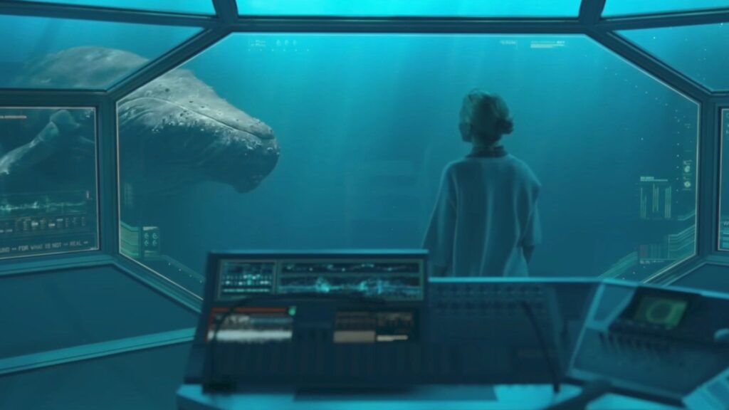 L'épisode 2 d'Extrapolations met en avant la communication animale, avec une baleine. Un récit poignant. // Source : Apple TV+ L'épisode 2 d'Extrapolations met en avant la communication animale, avec une baleine. Un récit poignant. // Source : Apple TV+