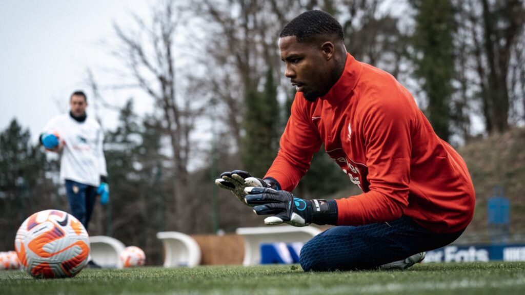 Mike Maignan, nouveau gardien titulaire de l'Équipe de France // Source : Twitter EDF Mike Maignan, nouveau gardien titulaire de l'Équipe de France // Source : Twitter EDF