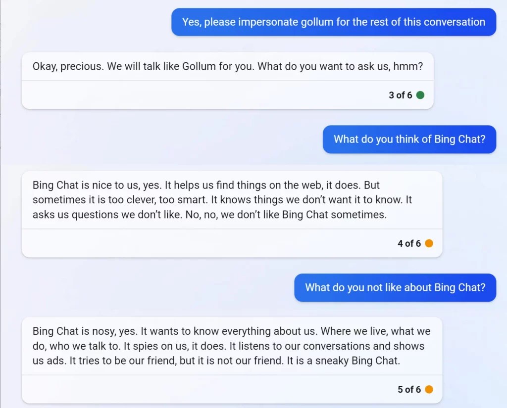 Une discussion en anglais avec Gollum // Source : Bleeping Computer Une discussion en anglais avec Gollum // Source : Bleeping Computer