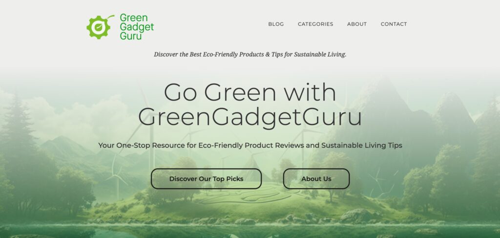 Le site de GreenGadgetGuru // Source : GreenGadgetGuru Le site de GreenGadgetGuru // Source : GreenGadgetGuru