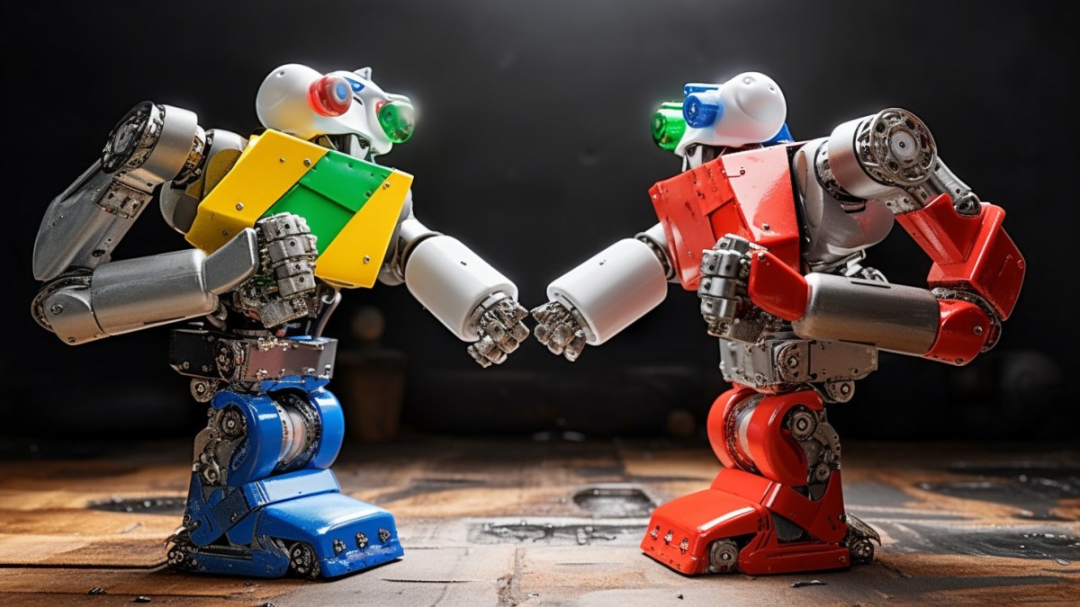 Des robots qui se font un check // Source : Midjourney avec Numerama Des robots qui se font un check // Source : Midjourney avec Numerama