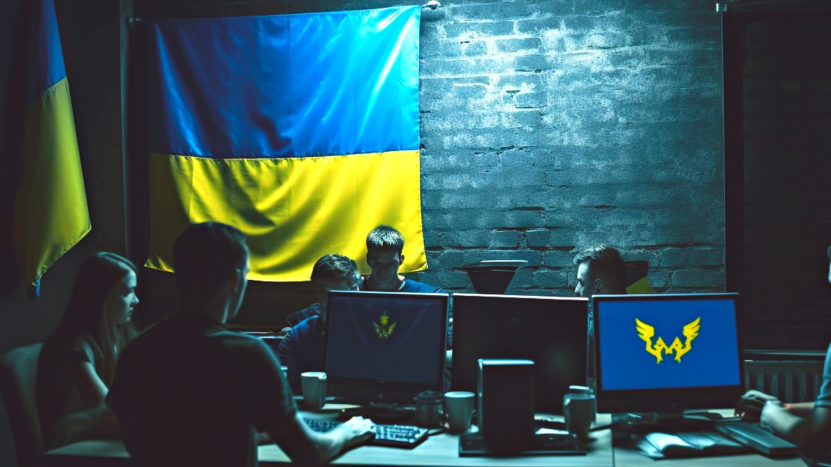 Plusieurs dizaines de milliers de hackers aident l'Ukraine dans des cyberattaques contre la Russie. // Source : Numerama avec Midjourney Plusieurs dizaines de milliers de hackers aident l'Ukraine dans des cyberattaques contre la Russie. // Source : Numerama avec Midjourney