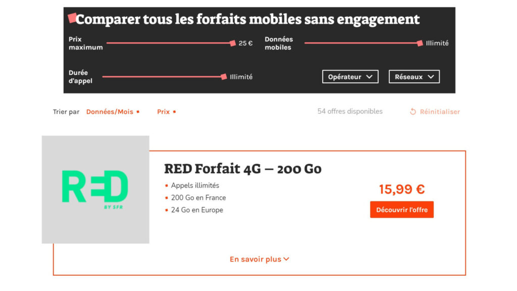 Notre comparateur de forfaits mobiles vous aidera à faire votre choix // Source : Numerama Notre comparateur de forfaits mobiles vous aidera à faire votre choix // Source : Numerama