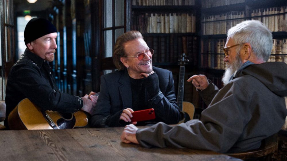 Bono & The Edge: A Sort of Homecoming, with Dave Letterman // Source : Disney+ Bono & The Edge: A Sort of Homecoming, with Dave Letterman // Source : Disney+
