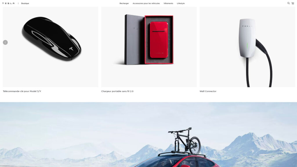Boutique Tesla // Source : Capture du site Tesla Boutique Tesla // Source : Capture du site Tesla