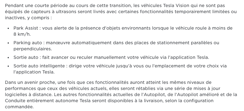 Précisions au sujet de Tesla Vision. // Source : Capture d'écran Tesla Précisions au sujet de Tesla Vision. // Source : Capture d'écran Tesla