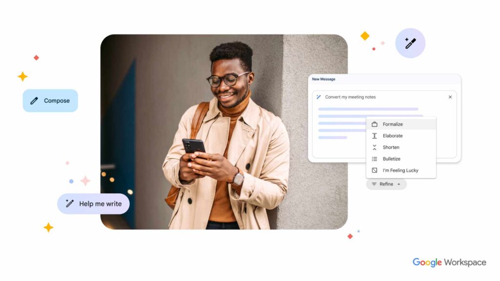 Google ajoute de l'IA à Gmail // Source : Google Google ajoute de l'IA à Gmail // Source : Google