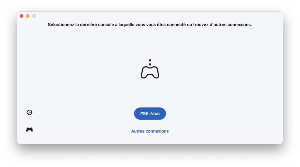 Pour initier une partie, on clique sur le nom de sa console. PS5-Nico ici. // Source : Numerama