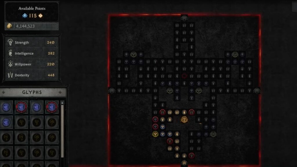 Le système de Parangon dans Diablo IV // Source : Capture YouTube Le système de Parangon dans Diablo IV // Source : Capture YouTube