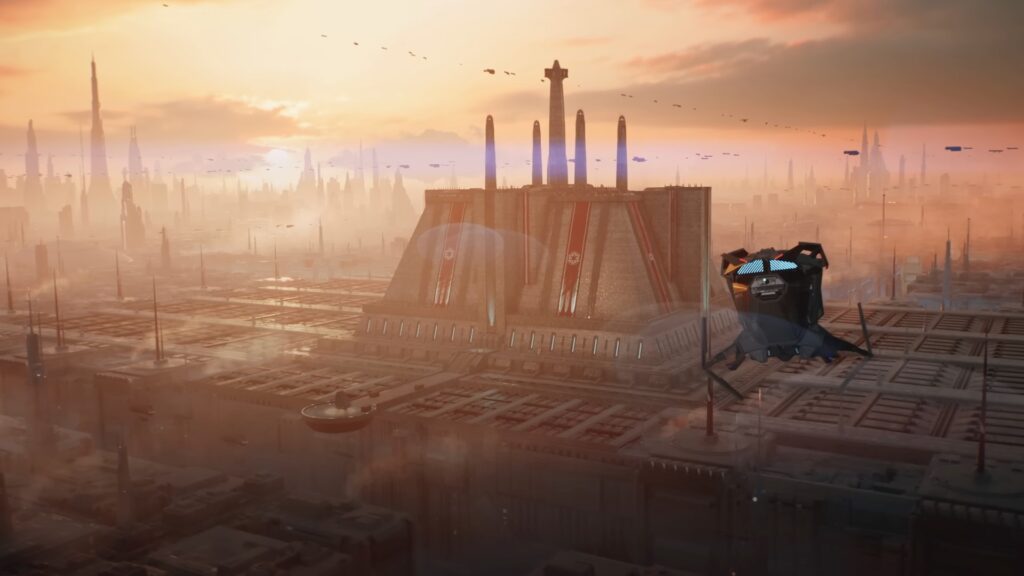 Coruscant dans Star Wars Jedi: Survivor // Source : Capture d'écran YouTube Coruscant dans Star Wars Jedi: Survivor // Source : Capture d'écran YouTube