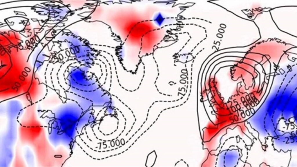 C'est le type de cartes utilisées pour entraîner l'IA à repérer l'arrivée d'anomalies de chaleur. // Source : Freddy Bouchet/CNRS C'est le type de cartes utilisées pour entraîner l'IA à repérer l'arrivée d'anomalies de chaleur. // Source : Freddy Bouchet/CNRS