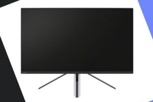 Présentation du moniteur de gaming de Sony avec l'écran éteint // Source : montage Numerama