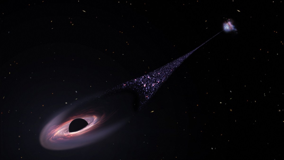 Un trou noir « supermassif » qui crée des étoiles // Source : NASA, ESA, Leah Hustak (STScI) Un trou noir « supermassif » qui crée des étoiles // Source : NASA, ESA, Leah Hustak (STScI)