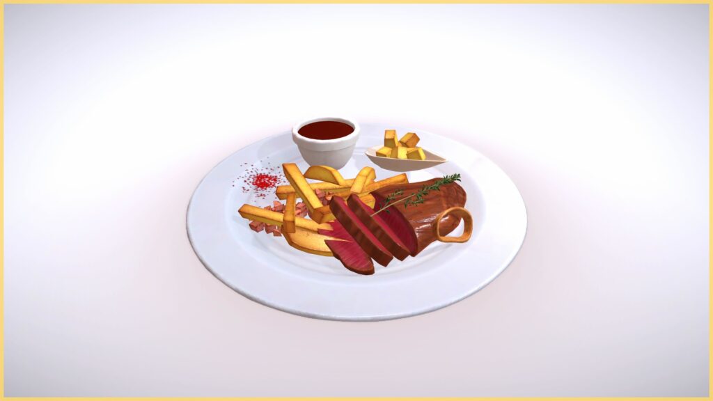 Un exemple d'un steak frites présenté d'une certaine façon. // Source : Capture d'écran Un exemple d'un steak frites présenté d'une certaine façon. // Source : Capture d'écran