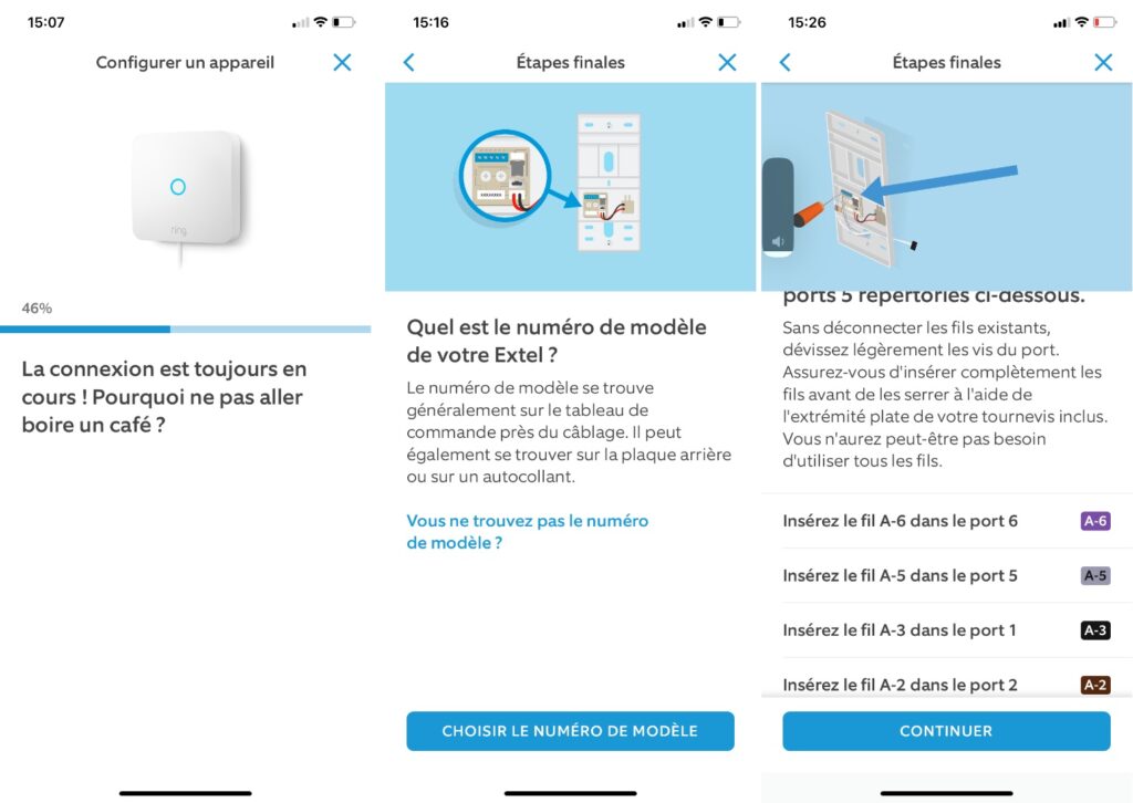 La configuration dans l'application. Les étapes pour les fils sont bien indiquées, mais on panique assez vite quand plus rien ne marche. // Source : Numerama La configuration dans l'application. Les étapes pour les fils sont bien indiquées, mais on panique assez vite quand plus rien ne marche. // Source : Numerama