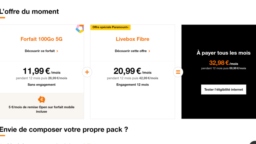L'offre en détails // Source : Orange L'offre en détails // Source : Orange
