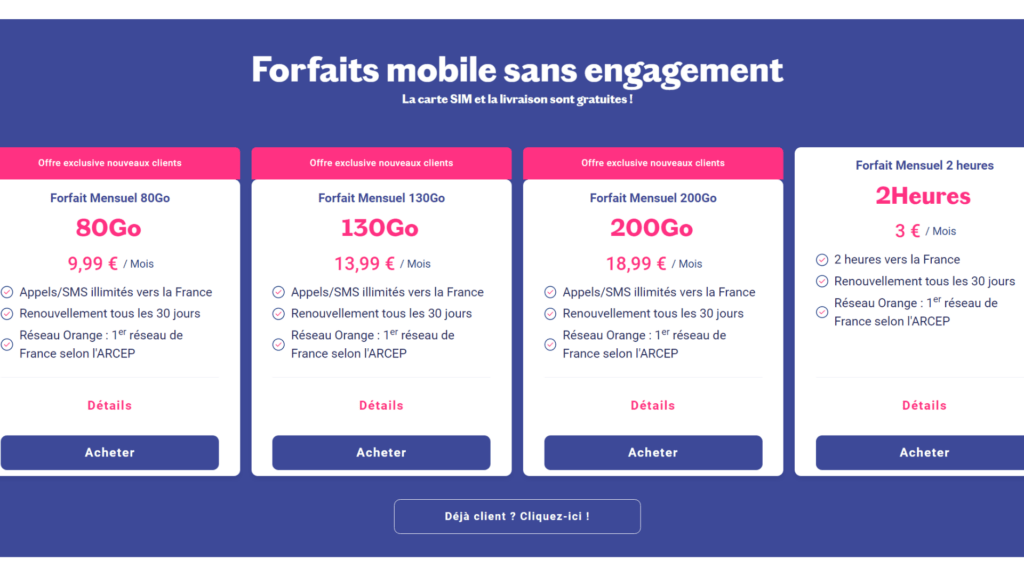 LEs forfaits proposés par Lebara // Source : Lebara LEs forfaits proposés par Lebara // Source : Lebara